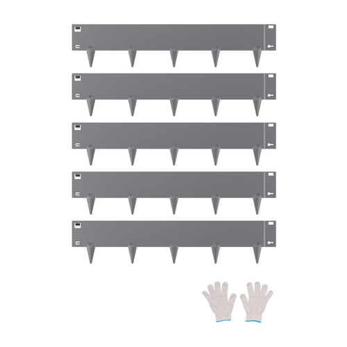 VEVOR Steel Landscape Edge 5 Packs 39 x 5in Ανθεκτικό στη σκουριά για Yard Dark Grey