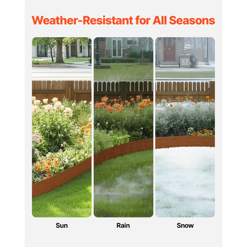 VEVOR Steel Landscape Edge 10 Packs 40 x 4,5in Ανθεκτικό στις καιρικές συνθήκες για γκαζόν αυλής