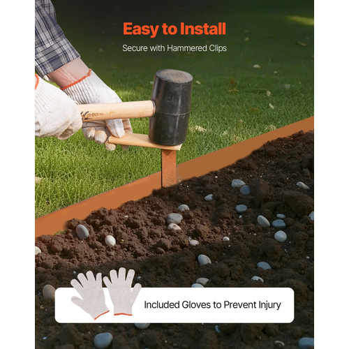 VEVOR Steel Landscape Edge 10 Packs 40 x 4,5in Ανθεκτικό στις καιρικές συνθήκες για γκαζόν αυλής