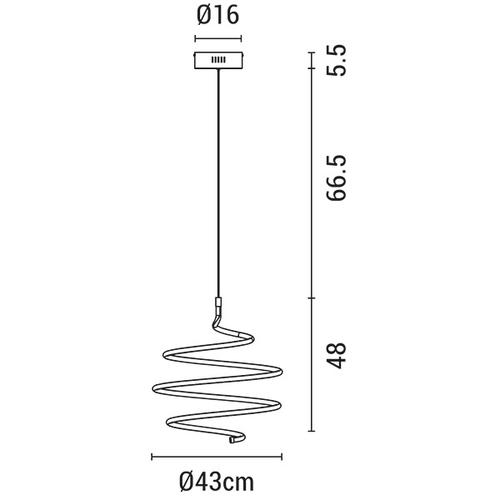 ΦΩΤΙΣΤΙΚΟ ΚΡΕΜΑΣΤΟ ΣΤΡΟΓΓΥΛΟ LED 60W Φ430X1200 ΧΡΥΣΟ ARTE ILLUMINA SATURN