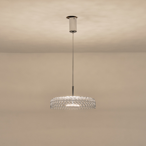 ΦΩΤΙΣΤΙΚΟ ΚΡΕΜΑΣΤΟ ΜΕΤΑΛΛΟ ΜΟΝΟΦΩΤΟ LED 10W 3000K 1080Lm Φ350x1390mm ΑΣΗΜΙ ARTE ILLUMINA PERFORATO