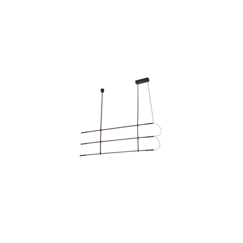 ΦΩΤΙΣΤΙΚΟ ΚΡΕΜΑΣΤΟ ΜΕΤΑΛΛΟ LED 3x20W 3000K 6100Lm 1400X60X1200mm ΜΑΥΡΟ ARTE ILLUMINA LINEA