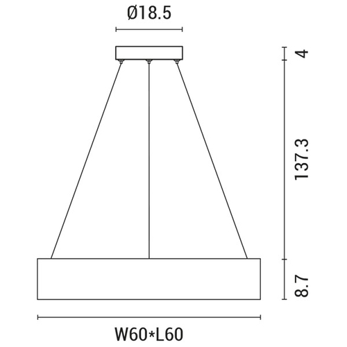 ΦΩΤΙΣΤΙΚΟ ΚΡΕΜΑΣΤΟ ΤΕΤΡΑΓΩΝΟ LED 40W 3000Κ 60X60X15 ΛΕΥΚΟ ARTE ILLUMINA