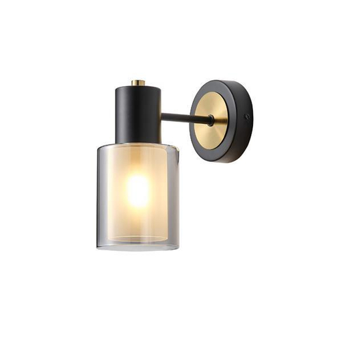 ΑΠΛΙΚΑ ΤΟΙΧΟΥ ΜΕΤΑΛΛΟ-ΓΥΑΛΙ 1XE14 MAX 15W 180Χ100Χ210mm ΜΑΥΡΟ ΧΑΛΚΙΝΟ ARTE ILLUMINA SILENCE