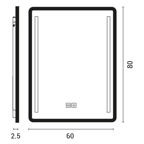 ΚΑΘΡΕΠΤΗΣ ΠΑΡΑΛΛΗΛΟΓΡΑΜΜΟΣ TOUCH LED 20W 4000K 600X800mm ARTE ILLUMINA MIRO