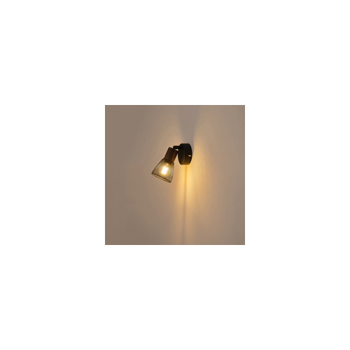 ΣΠΟΤ ΜΑΥΡΟ ΜΕ ΞΥΛΟ ΚΑΙ ΔΙΧΤΥ 1XE14 D80XH125mm ARTE ILLUMINA MESHY