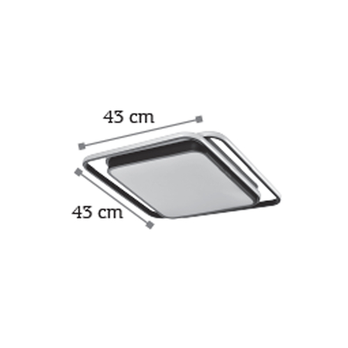 InLight Πλαφονιέρα οροφής LED 60W 3CCT από αλουμίνιο σε μαύρη απόχρωση D:43cm (42171-Μαύρο)