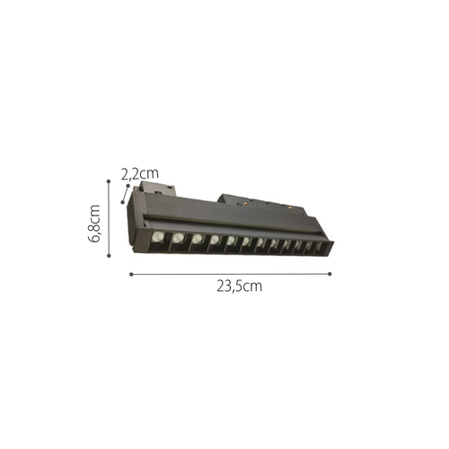 InLight Φωτιστικό LED 12W 4000K για μαγνητική ράγα σε μαύρη απόχρωση D:22cmX10,5cm (T01602-BL)
