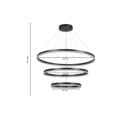 Inlight Κρεμαστό φωτιστικό LED 100W 3CCT (by switch on base)  D:60cm (6095-A-Silver)
