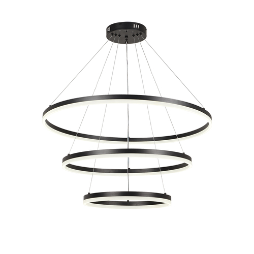 InLight Κρεμαστό φωτιστικό LED 100W 3CCT (by switch on base) D:60cm (6095-A-Black)