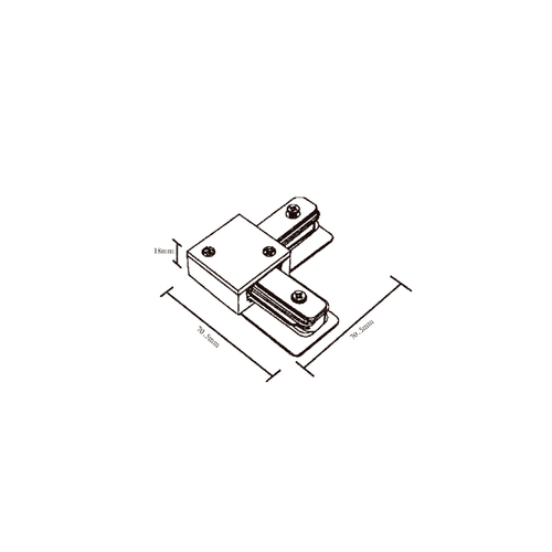 InLight Σύνδεσμος L Λευκός Μονοφασικής Ράγας (TC1-029-WH)