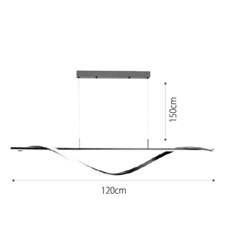 InLight Κρεμαστό φωτιστικό LED 40W 3CCT (by switch on base) σε μαύρο χρώμα D:120cm (6084-BL)