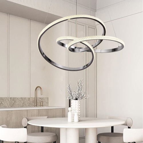 Inlight Κρεμαστό φωτιστικό LED 40W 3CCT (by switch on base) σε χρώμιο D:45cm (6092-B-Chrome)