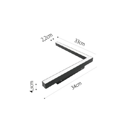 InLight Γραμμικό φωτιστικό γωνία LED 24W 3000K για μαγνητική ράγα σε μαύρη απόχρωση D:30cmX30cm (T05701-BL)