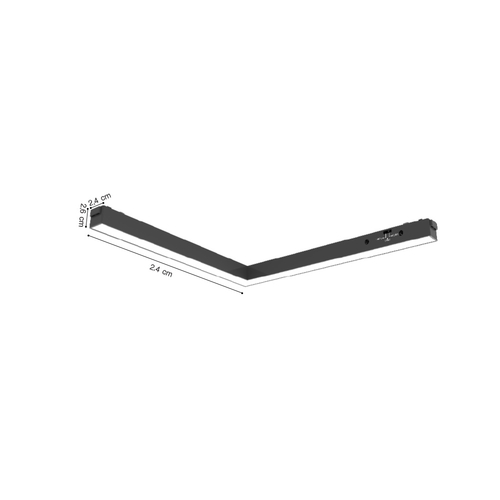 Inlight Γραμμικό φωτιστικό LED 24W 3CCT για ultra thin ράγα σε μαύρη απόχρωση D:30X2,6X2,4cm (TMU0180-Black)