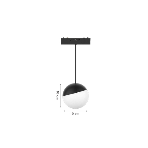 Inlight Κρεμαστό Φωτιστικό LED 6W 3CCT για Ultra-Thin μαγνητική ράγα σε μαύρη απόχρωση D:10X10cm (TMU0200-Black)