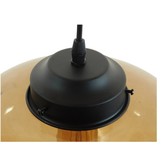 GloboStar® POMEGRANATE 01029 Vintage Κρεμαστό Φωτιστικό Οροφής Μονόφωτο Γυάλινο Φιμέ Καφέ Φ26 x Y20cm