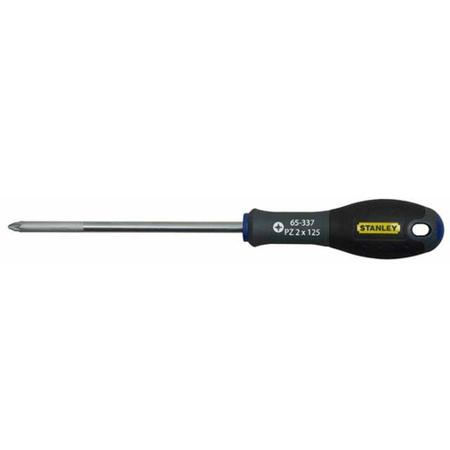 Κατσαβίδι Pozi FATMAX pz2x125mm σε blister. Ο χρωματισμός στην άκρη του κάνει ευκολότερη τη σωστή επιλογή κατσαβιδιού ανάλογα με τον τύπο της βίδας. Ο μαλακός θόλος του τελειώματος επιτρέπει γρηγορότερη περιστροφή προσφέροντας ταχύτητα και άνεση στο χρήστη. / 0-65-337