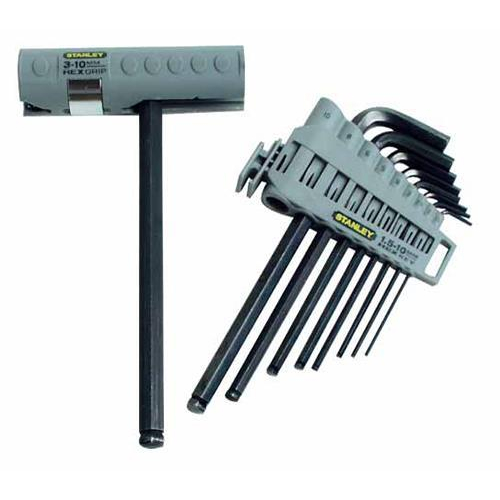 Άλλεν σετ 10 τεμ. Νο1,5-2-2,5-3-4-5-6-7-8-10mm. Λαβή για προσαρμογή των κλειδιών ώστε να χρησιμοποιηθούν ως Τ ή L κλειδιά. / 0-89-904