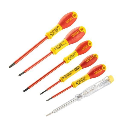 Κατσαβίδια FATMAX με μόνωση 1000V VDE σετ 6 τεμ. 4 ίσια (2,5x50, 3,5x75, 5,5x150, 3x64) και 2 phillips (1x100, 2x125) και 1 δοκιμαστικό / 0-65-441