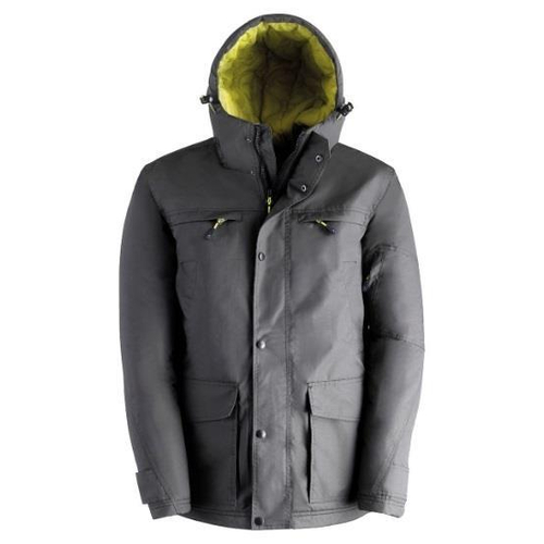 Μπουφάν PARKA SLICK γκρι XXL, Ρυθμιζόμενη κουκούλα με ελαστικό κορδόνι
. Τσέπες με φερμουάρ στο μπροστινό μέρος του ώμου
. 
Εσωτερική τσέπη με φερμουάρ

. Ρύθμιση καρπού με κλείσιμο velcro. 

Τσέπη με φερμουάρ στο μανίκι

. Άνετες τσέπες για ζέσταμα χεριών στο στήθος. 

Τσέπες με πιέτες και καπάκια στη μέση
. 
ΥΛΙΚΑ 

κύριο ύφασμα:

100% πολυεστέρας με επίστρωση PU
 επένδυση:

100% πολυεστέρας 
φόδρα:

100% πολυεστέρας / 36733