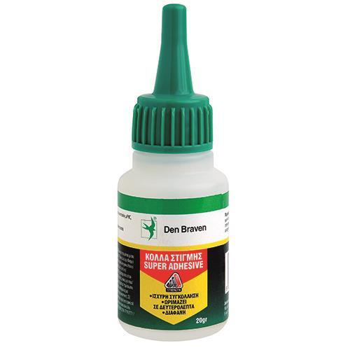 Κόλλα στιγμής κυανοακρυλική 25τεμ. SUPER ADHESIVE 20gr διάφανη ισχυρή, ταχύτατης ωρίμανσης για επαγγελματική χρήση, αντοχή στην υγρασία, τα καθαριστικά και αρκετά χημικά, αντόχη συγκόλλησης 10N/mm² / 85200862