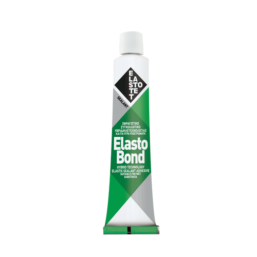 Σφραγιστικό - συγκολλητικό υβριδικής τεχνολογίας ELASTOBOND 20τεμ. σωληνάριο 80ml διάφανο, με βάση υβριδικές ρητίνες.
Προσφέρει ταχύτατη συγκόλληση. Εχει υψηλή
μηχανική αντοχή και εξαιρετική αντοχή σε
ακτινοβολία UV. Εχει δυνατότητα πρόσφυσης σε
υγρά υποστρώματα ακόμη και χωρίς Primer (αστάρι).
Είναι ταχύτατο στον πολυμερισμό (σκλήρυνση).
Βάφεται με τα συνήθη οικοδομικά χρώματα. Δεν
λαδώνει τις απορροφητικές επιφάνειες και δεν
επιτρέπει την ανάπτυξη μυκήτων. Δεν περιέχει
διαλύτες και ισοκυανικά. / P.02213