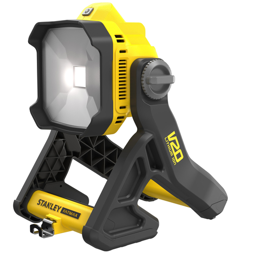 Προβολέας LED της Stanley, κατάλληλος για συνεργεία ή για χρήση σε χώρους όπως η αποθήκη. Λειτουργεί με μπαταρία 18V (δεν συμπεριλαμβάνεται) και τροφοδοτείται μέσω της θύρας USB. Έχει ισχυρή ένταση φωτισμού που φτάνει έως 1850lm. Το βάρος του αγγίζει τα 1700gr. / SFMCL030B-XJ