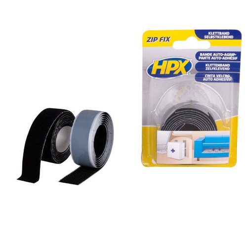 Tαινία ZIPFIX velcro μαύρη αρσενικό+θηλυκό 20mmx1m. 
• Πολύ ισχυρή αυτοκόλλητη ταινία Velcro
• Kατάλληλη για ποικίλες εφαρμογές στερέωσης - συγκράτησης,
 πχ. μοκετών αυτοκινήτου, ηχοσυστημάτων, εργαλείων, κλπ
• Καλή πρόσφυση σε μέταλλο, γυαλί, ξύλο. κεραμεικά
 και τα περισσότερα πλαστικά.
• Κατάλληλη και για χρήση σε εξωτερικούς χώρους / ZF2001