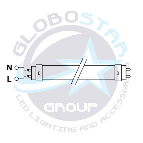 Λάμπα LED Τύπου Φθορίου T8 Γυάλινη Τροφοδοσίας Ενός Άκρου 90cm 15W 230V 1450lm 320° Φυσικό Λευκό GloboStar 32677