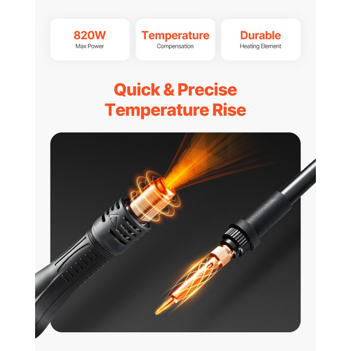 VEVOR 2-σε-1 Hot Air Rework & Soldering Station 820W με θύρα φόρτισης USB 5V