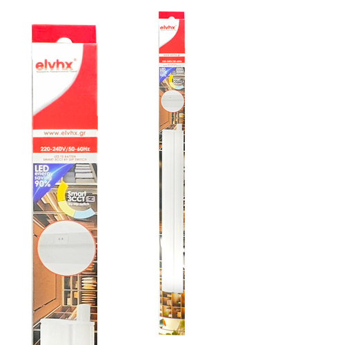 EL199412 | LED T5 Batten 8W|800lm|3CCT3000-4000-6500k by Dip switch|587x22.5xh36mm|{enjoysimplicity}™+cable 1mt+cable 15cm