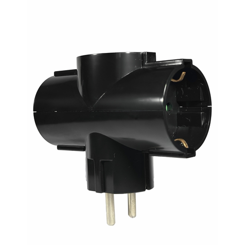 ELP36302 | ΑΝΤΑΠΤOΡΑΣ ΤΥΠΟΥ + SCHUKO → 3Θ SCHUKO max:3680W IP20 ΜΑΥΡΟ