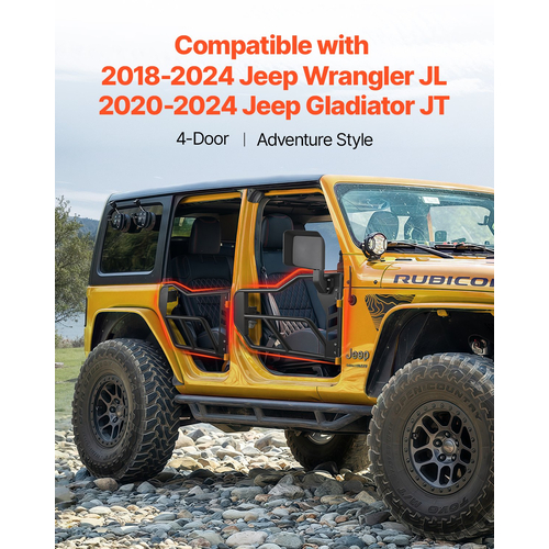 VEVOR 4-Door Jeep Tube Doors Jeep Tubular Door για 2018-2024 Jeep Wrangler JL