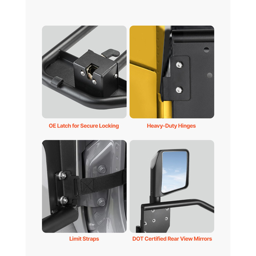 VEVOR 4-Door Jeep Tube Doors Jeep Tubular Door για 2018-2024 Jeep Wrangler JL