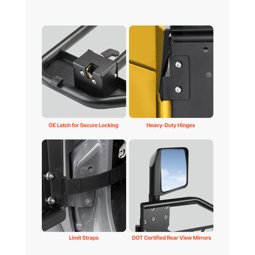 VEVOR 4-Door Jeep Tube Doors Jeep Tubular Door για 2018-2024 Jeep Wrangler JL