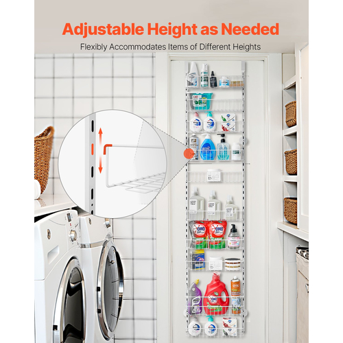 VEVOR 10-Tier Over the Door Pantry Organizer Κρεμαστό ράφι αποθήκευσης Ρυθμιζόμενο