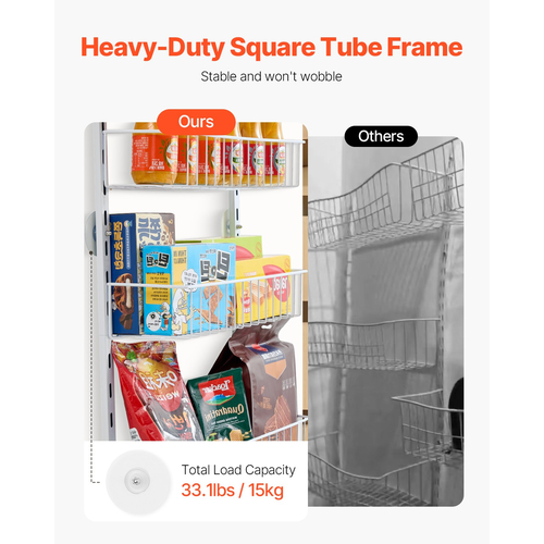 VEVOR 10-Tier Over the Door Pantry Organizer Κρεμαστό ράφι αποθήκευσης Ρυθμιζόμενο