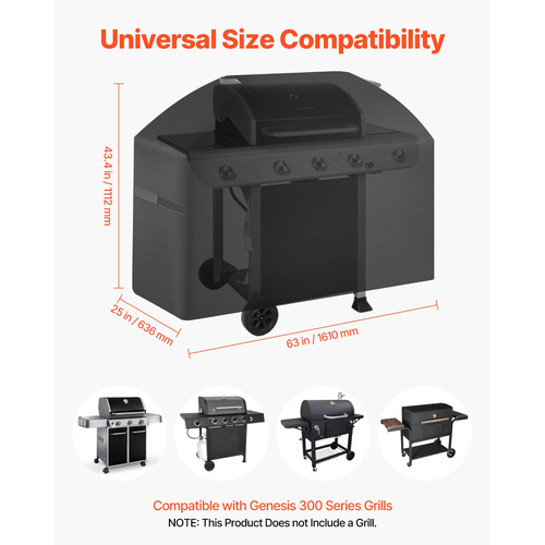 VEVOR 63 ιντσών κάλυμμα ψησταριάς Heavy Duty BBQ Gas Grill Cover Outdoor Waterproof