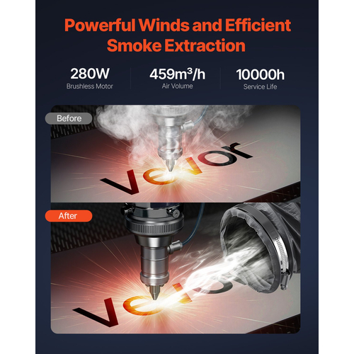 VEVOR Solder Fume Extractor 459 m³/h 280W κινητήρας χωρίς ψήκτρες με ταχύτητα 10 επιπέδων