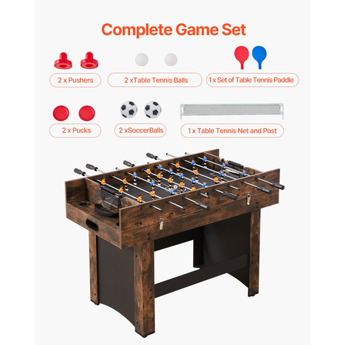 VEVOR 137,1 cm Τραπέζι Air Hockey 3-σε-1 Air Powered Combo Τραπέζι Πινγκ πονγκ Ποδοσφαίρου