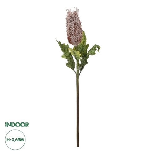 GloboStar® Artificial Garden PURPLE STUPA FRUIT BRANCH 21375 Τεχνητό Διακοσμητικό Κλαδί Στίπα  Y69cm