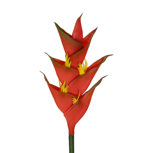 GloboStar® Artificial Garden RED PEACOCK BRANCH 21398 Τεχνητό Διακοσμητικό Κλαδί Κόκκινο πουλί του παραδείσου Y90cm