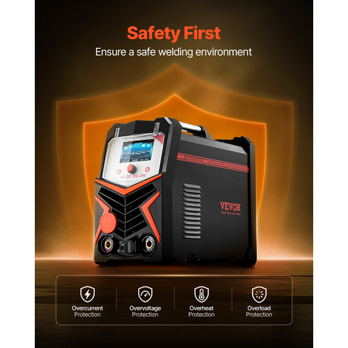VEVOR TIG Welder 6-in-1 AC/DC Welding Machine Pulse Spot MMA Stick IGBT LED