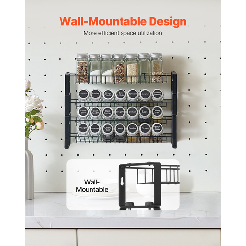 VEVOR Spice Rack Organizer για ντουλάπι σετ αποθήκευσης καρυκευμάτων Επιτοίχια συσκευασία 4