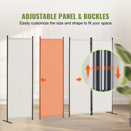 VEVOR Room Divider 4-Panel Πτυσσόμενη οθόνη Privacy Fabric partition Office Λευκό