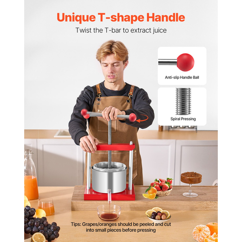 Εγχειρίδιο VEVOR Fruit Wine Press for Wine Making 0,8 Gal/3L Stainless Steel