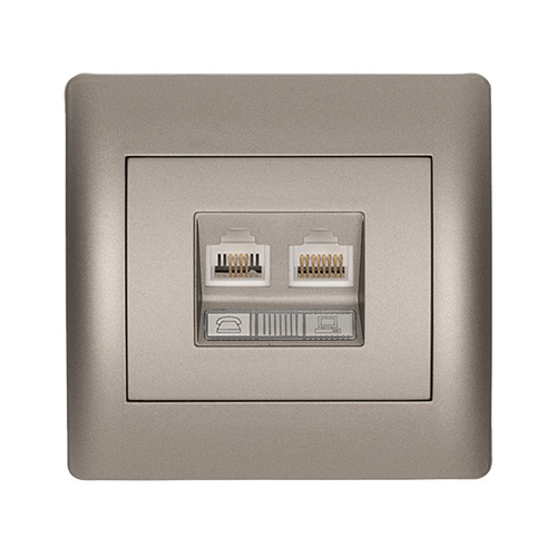 RHYME RJ11+RJ45 ΓΚΡΙ ΜΕΤΑΛΛΙΖΕ