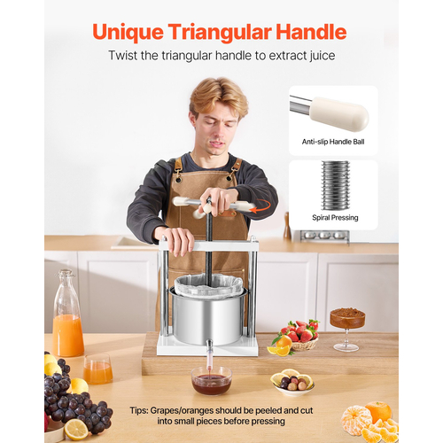 Εγχειρίδιο VEVOR Fruit Wine Press for Wine Making 1,45 Gal/5L από ανοξείδωτο χάλυβα