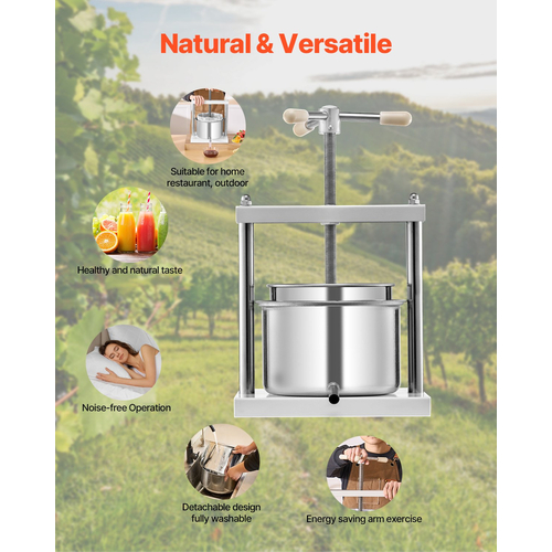 Εγχειρίδιο VEVOR Fruit Wine Press for Wine Making 1,45 Gal/5L από ανοξείδωτο χάλυβα